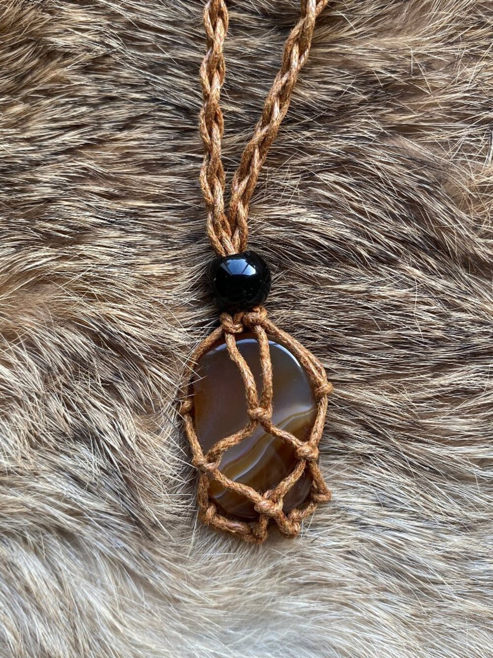 Brown Interchangeable Crystal Cage Necklace / Stone Holder Necklace
